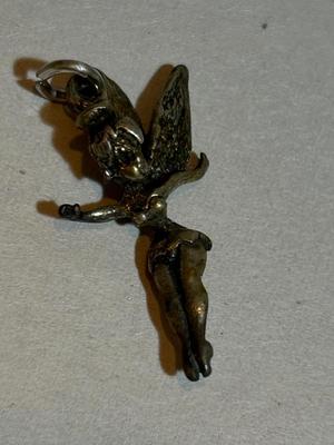 STERLING SILVER DISNEY CHARMS MICKEY MOUSE, TINKERBELL AND DUMBO PLUS AN OCTAGON MIRROR,