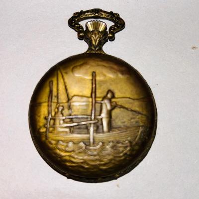 BAYLOR 17 JEWEL POCKET WATCH WITH CHARM AND CUFFLINKS