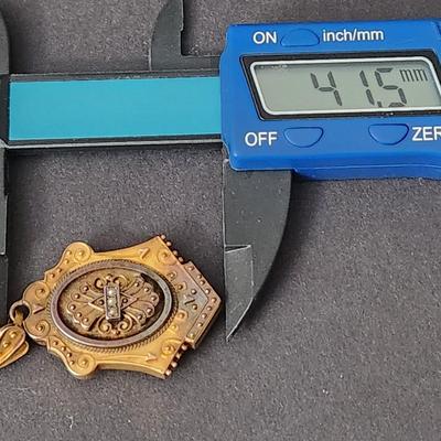 Antique Victorian 14kt Gold Mourning Pendant Locket Back Opens 10.33 Grams