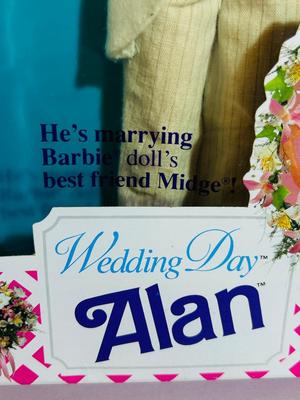 1990 WEDDING DAY ALAN, HE’S MARRYING BARBIES FRIEND MIDGE