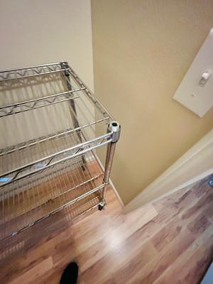 HEAVY DUTY WIRE STORAGE SHELF ON WHEELS
