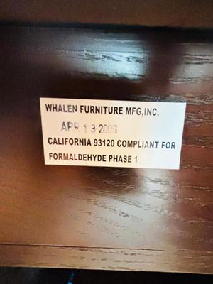 WHALEN FURNITURE MFG HANDSOME L-SHAPED DESK AND SERTA LEATHER? DESK CHAIR