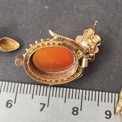 Antique Cameo Brooch and Earings Set