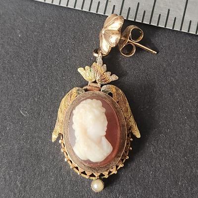 Antique Cameo Brooch and Earings Set