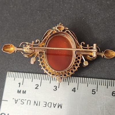 Antique Cameo Brooch and Earings Set
