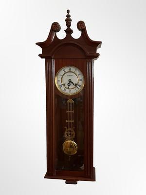 Waltham “Queen Anne” Wall Clock with Pendulum