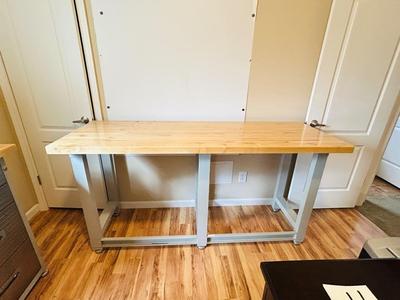 STURDY BUTCHER BLOCK WORK BENCH