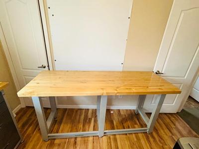 STURDY BUTCHER BLOCK WORK BENCH