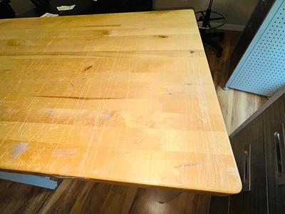 STURDY BUTCHER BLOCK WORK BENCH