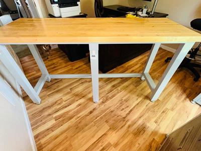 STURDY BUTCHER BLOCK WORK BENCH