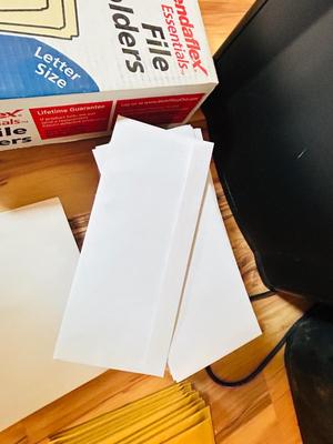 FELLOWS PAPER SHREDDER, WASTE CAN, PADDED ENVELOPES AND LEGAL SIZE, PRINTER PAPER AND FILE FOLDERS