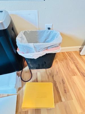 FELLOWS PAPER SHREDDER, WASTE CAN, PADDED ENVELOPES AND LEGAL SIZE, PRINTER PAPER AND FILE FOLDERS