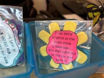 A BUNCH OF NICELY SORTED STICKERS, HOLE PUNCH, MUSIC BULLET SPEAKER, MAGNETS, SMALL ORGANIZERS AND MORE!