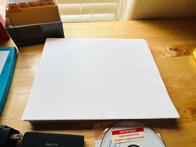 PHILLIPS AUDIO PLAYER, BUSINESS CARD HOLDER, DRAFTING STENCILS, 3 RING BINDERS, MINI SPEAKER, DRY ERASE BOARD AND OTHER SUPPLIES