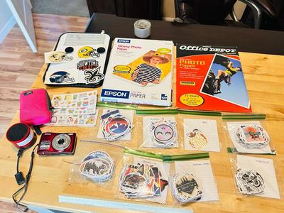NIKON COOL PIX L22 DIGITAL CAMERA, STICKERS, AND PHOTO PAPER