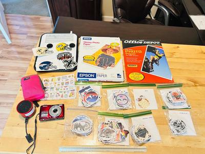 NIKON COOL PIX L22 DIGITAL CAMERA, STICKERS, AND PHOTO PAPER
