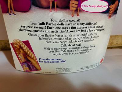 1991 TEEN TALK BARBIE