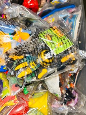 MCDONALD. AND BURGER KING KIDS MEAL TOYS IN PACKAGES