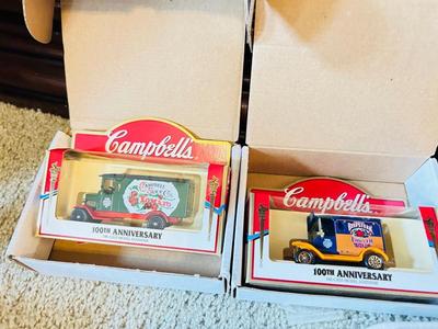 100th ANNIVERSARY CAMPBELL’S SOUP DIE CAST TRUCKS, & SOUPER STARS ON ICE BOWL