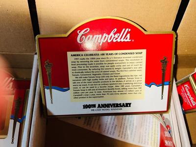 100th ANNIVERSARY CAMPBELL’S SOUP DIE CAST TRUCKS, & SOUPER STARS ON ICE BOWL