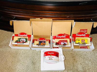 100th ANNIVERSARY CAMPBELL’S SOUP DIE CAST TRUCKS, & SOUPER STARS ON ICE BOWL