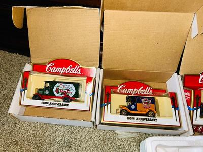 100th ANNIVERSARY CAMPBELL’S SOUP DIE CAST TRUCKS, & SOUPER STARS ON ICE BOWL