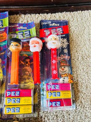 SHREK CHARACTERS AND AN ASSORTMENT OF OTHER PEZ DISPENSERS IN-&-OUT OF PACKAGES