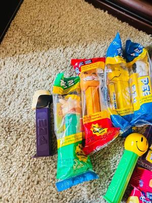 SHREK CHARACTERS AND AN ASSORTMENT OF OTHER PEZ DISPENSERS IN-&-OUT OF PACKAGES