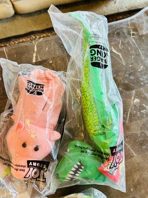 LION KING CANDY DISPERSER, FIVEL GOES WEST GUY, AND TOY STORY CHARACTERS