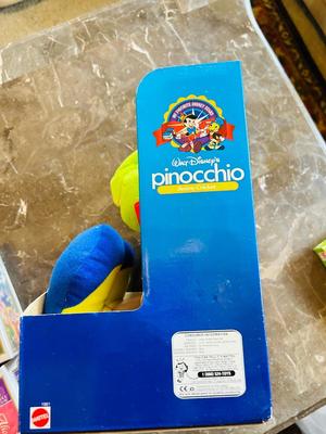1992 JIMINY CRICKET DOLL, WINNEY THE POOH WITH BOOK AND VTG. DISNEY HAPPY MEAL TOYS