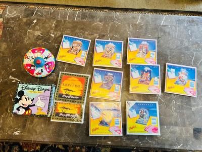 1975 MICKEY MOUSE TOP WORKS GREAT! AND ASSORTMENT OF NEAT POP UP DISNEY GREETING CARDS