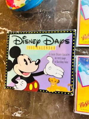 1975 MICKEY MOUSE TOP WORKS GREAT! AND ASSORTMENT OF NEAT POP UP DISNEY GREETING CARDS
