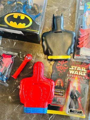 LIMITED 100th EDITION BATMAN, SPAWN ACTION FIGURES, VTG BATMAN & SPIDER-MAN BANKS AND OTHER MARVEL TOYS
