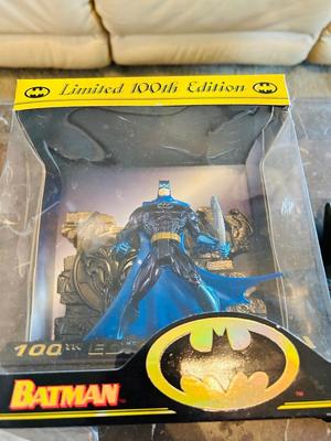 LIMITED 100th EDITION BATMAN, SPAWN ACTION FIGURES, VTG BATMAN & SPIDER-MAN BANKS AND OTHER MARVEL TOYS