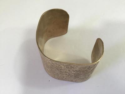Gold Tone Etched Cuff Vintage