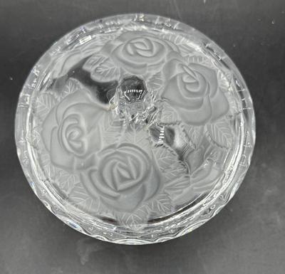 Vintage Mikasa Studio Nova Frosted Roses Lidded Candy / Trinket Bow