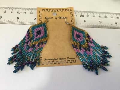 Spirit of nature, handcrafted, glass bead earrings. New