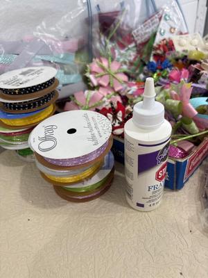 Supplies needed to complete air rib ribbons
