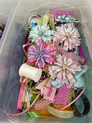 Crafting supplies for hair ribbons