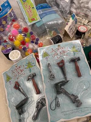 Miscellaneous crafting items in tote