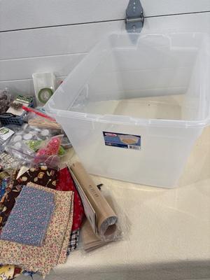 Miscellaneous crafting items in tote