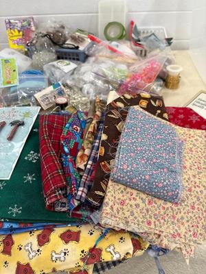 Miscellaneous crafting items in tote