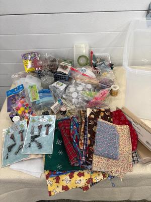 Miscellaneous crafting items in tote