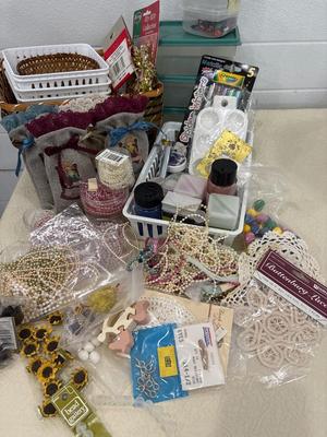Baskets and crafting supplies