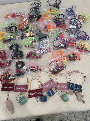 Handmade polymer clay necklaces, and decorations