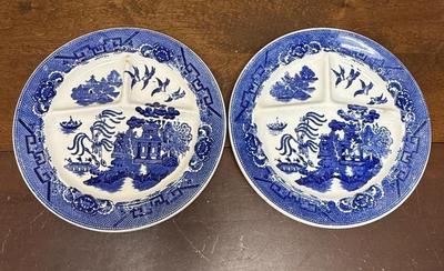 Sale Photo Thumbnail #57: Pair of divided plates, good condition.