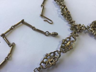 Vintage Rhinestone Multi color Rhinestone Necklace 1950-1960. By Clasp