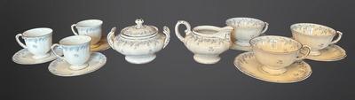 Franconia Delphine Tea & Coffee Set – Cups, Saucers, Sugar, and Creamer