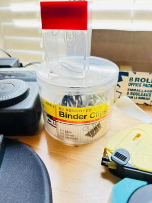 BROTHER LABEL MAKER, BLUETOOTH WIRELESS KEYBOARD, 120 SHEET STAPLER, INVISIBLE TAPE, AND MORE!