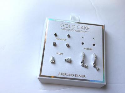 Sterling Silver New on card 4 Pair Dainty